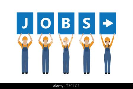 Il concetto di lavoro con il lavoratore edile in caldaia suit illustrazione vettoriale EPS10 Illustrazione Vettoriale