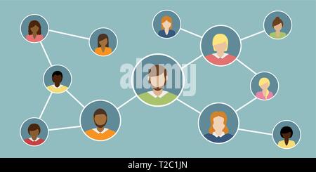 Social media network concetto caratteri illustrazione vettoriale EPS10 Illustrazione Vettoriale