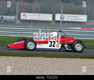 Nigel Adams, Lotus 61, storica Formula Ford, HSCC, season opener, Sabato, 30 marzo 2019, Donington Park, Chris McEvoy, il circuito da corsa, CJM Photog Foto Stock