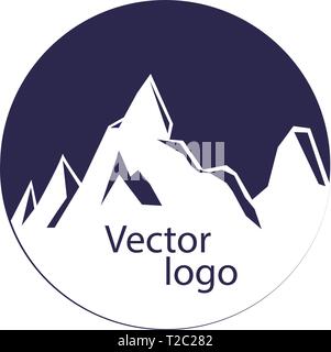 Montare il logo Symbol, emblema Webstylish vettore blue mountain Illustrazione Vettoriale