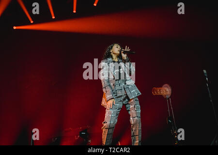 La Svizzera, Zurigo - Marzo 31, 2019. Il canadese del cantante e cantautore Alessia Cara esegue un concerto dal vivo in Hallenstadion di Zurigo. (Photo credit: Gonzales foto - Tilman Jentzsch). Credito: Gonzales foto/Alamy Live News Foto Stock