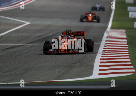Sakhir, Bahrain. 31 Mar, 2019. CHARLES LECLERC della Scuderia Ferrari missione vagli durante il 2019 Formula 1 Gran Premio del Bahrain al Circuito Internazionale del Bahrain sul circuito di Sakhir. Credito: James Gasperotti/ZUMA filo/Alamy Live News Foto Stock