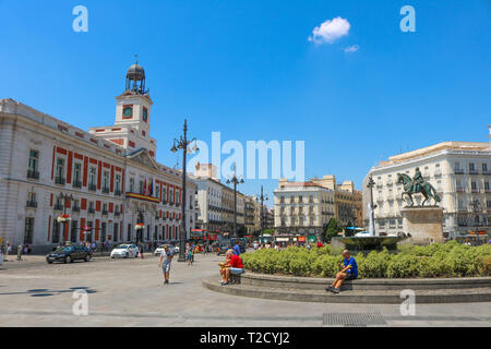 Puerta del Sol durante una calda giornata estiva 2018 Foto Stock