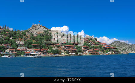 Simena Kalesi nelle isole Kekova. Nei pressi di Antalya, Turchia. Foto Stock