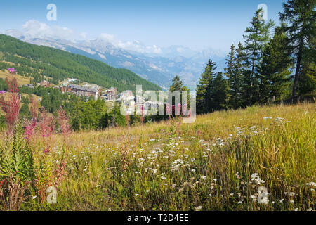 Vedute del resort di risoul Francia Foto Stock