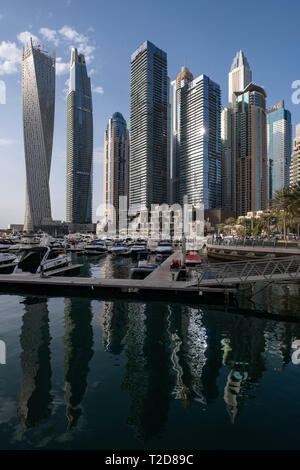 Dubai Marina, Dubai, Emirati Arabi Uniti Foto Stock