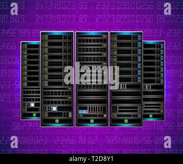 La tecnologia digitale design per creatura futuro concetto astratto di sfondo. Un server del cloud tech rete connette i dati della scienza. Moderno business ultra Illustrazione Vettoriale