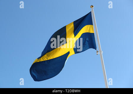 Svenska flaggan, bandiera svedese. Foto Stock