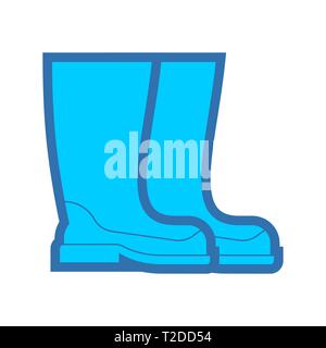 Stivali di gomma isolato. riding boot illustrazione vettoriale Illustrazione Vettoriale