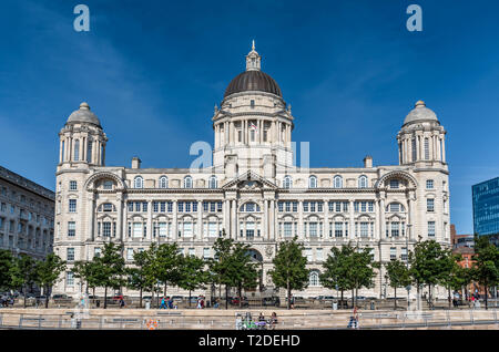 Porto di Liverpool Edificio, Liverpool Waterfront Foto Stock