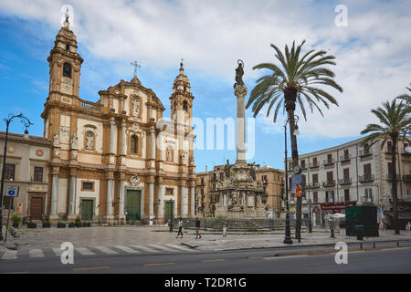 Palermo, Italia - Ottobre, 2018. La Chiesa di San Domenico (San Domenico). La chiesa ospita le sepolture di molte figure di notabili siciliani. Foto Stock