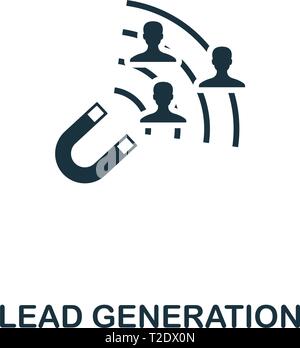 La generazione dei lead e la relativa icona. Elemento creativo design contenuto dalla raccolta di icone. Pixel perfetto della generazione dei lead icona per web design, applicazioni software, stampare Illustrazione Vettoriale