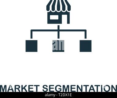 Segmentazione del mercato e la relativa icona. Elemento creativo design contenuto dalla raccolta di icone. Pixel mercato perfetto icona di segmentazione per il web design, applicazioni software Illustrazione Vettoriale