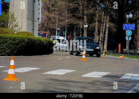 Autoslalom Sajmski 2019 - BMW 320d E90 Foto Stock