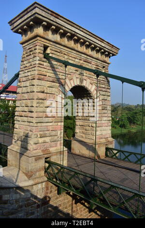 Punalur, Kerala, India - 1 Marzo 2019: Ponte Sospeso Punalur Foto Stock