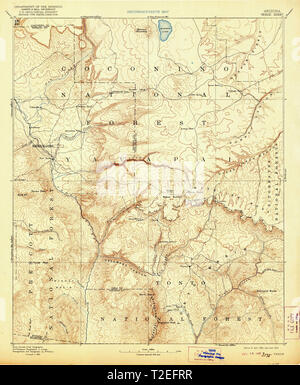 USGS TOPO Map Arizona AZ Verde 315623 1892 250000 Il restauro Foto Stock