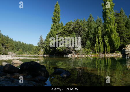 Meliquina fiume in Lanin National Park, Patagonia, Argentina Foto Stock