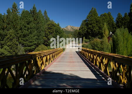 Meliquina fiume in Lanin National Park, Patagonia, Argentina Foto Stock