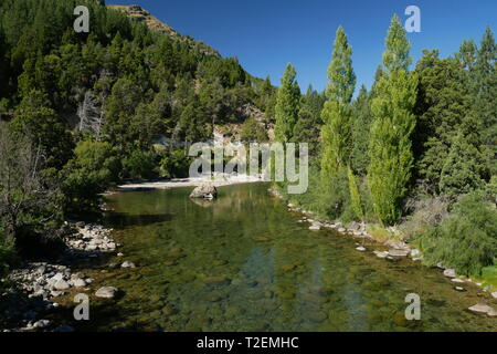 Meliquina fiume in Lanin National Park, Patagonia, Argentina Foto Stock