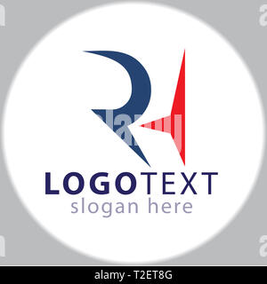 RH lettera iniziale icona logo template vettoriale Foto Stock