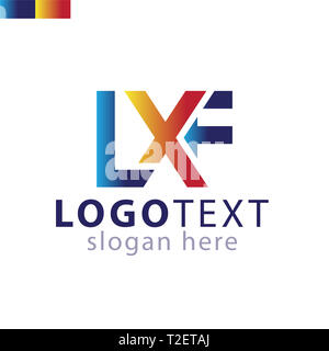 L X F lettera iniziale icona logo template vettoriale Foto Stock