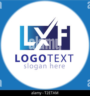 L X F lettera iniziale icona logo template vettoriale Foto Stock