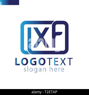 L X F lettera iniziale icona logo template vettoriale Foto Stock