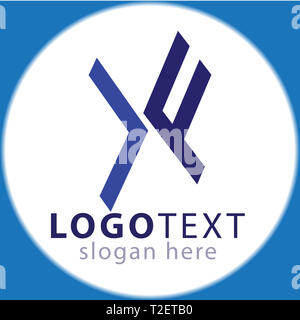 L X F lettera iniziale icona logo template vettoriale Foto Stock