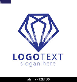 La linea di Diamante icona logo template vettoriale Foto Stock