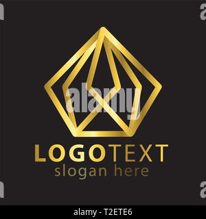 La linea di Diamante icona logo template vettoriale Foto Stock