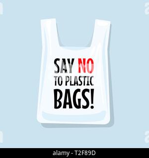 Dire di no ai sacchetti di plastica. Illustrazione Vettoriale