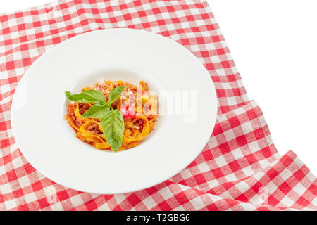 Spaghetti alla carbonara Foto Stock