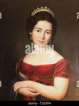 La pittura di Victoria di Sassonia Coburgo - Gotha-Saalfeld, madre della Regina Victoria; nel Museo del Cristallo e del vetro, Malaga, Spagna Foto Stock