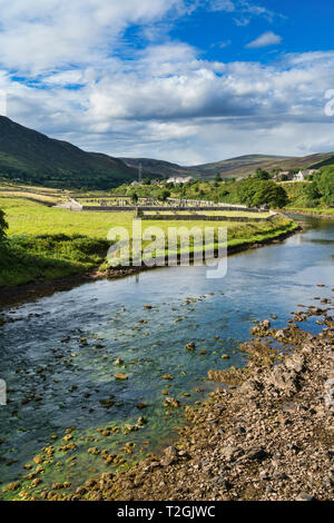 Helmsdale, ricerca di fiume, Sutherland costa, regione delle Highlands, Scotland Regno Unito Foto Stock