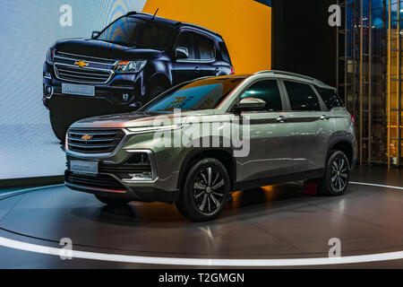 Bangkok, Tailandia - 31 Marzo 2019: nuova Chevrolet Captiva 2019 sul display al quarantesimo Bangkok International Motor Show 2019 presso l'IMPACT Arena, Maun Foto Stock