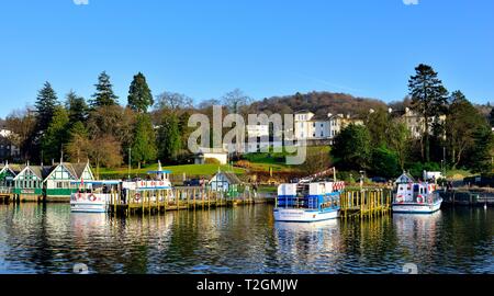 Bowness on Windermere,Lago Windrmere,Lake District,Cumbria,l'Inghilterra,UK Foto Stock