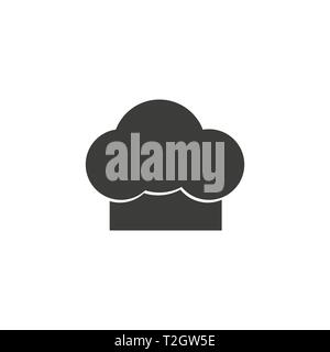 Chef icona hat piatta. Grigio su sfondo bianco.eps 10. Illustrazione Vettoriale