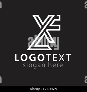 L X F lettera iniziale icona logo template vettoriale Illustrazione Vettoriale