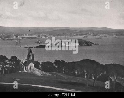 Plymouth da Mount Edgcumbe Foto Stock