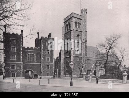 Lambeth Palace - Il gateway e la chiesa di Santa Maria Foto Stock