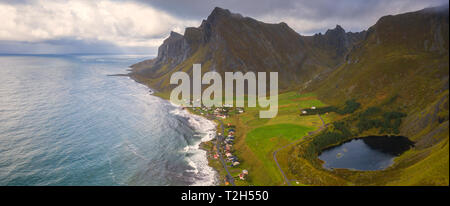 Costa di Vikten, Isole Lofoten in Norvegia, Europa Foto Stock