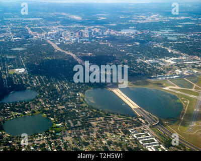 Aerial cityscape di Orlando, Stati Uniti d'America, America del Nord Foto Stock