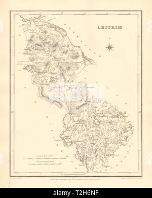 Nella Contea di Leitrim mappa antichi per Lewis da CREIGHTON & DOWER - Irlanda 1846 Foto Stock