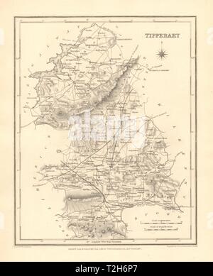 Contea di Tipperary antica mappa di Lewis da CREIGHTON & DOWER - Irlanda 1846 Foto Stock