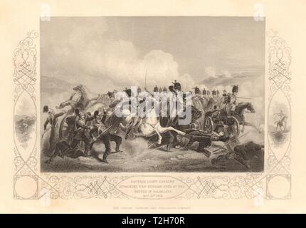 Carica della luce Brigata. Cavalleria attaccando i russi. 1854 Balaklava 1860 Foto Stock