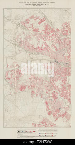 BOOTH /LSE POVERTÀ MAPPA Willesden Acton Hammersmith e Fulham Brent W Hampstead 1930 Foto Stock