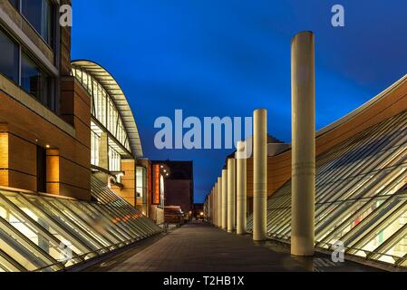 Germanico Museo Nazionale e dei diritti umani strada al tramonto, Norimberga, Media Franconia, Baviera, Germania Foto Stock