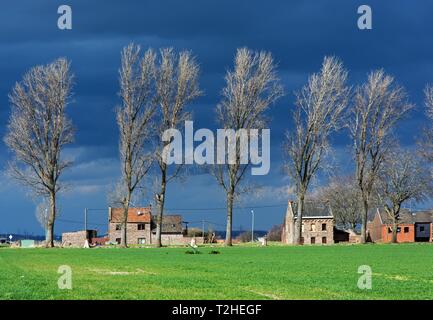 Villaggio abbandonato il molo vicino Inden, carbone fossile bruno fossa aperta Inden, Renania settentrionale-Vestfalia, Germania Foto Stock