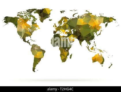 Astratto mondo poligonale mappa vettore Illustrazione Vettoriale