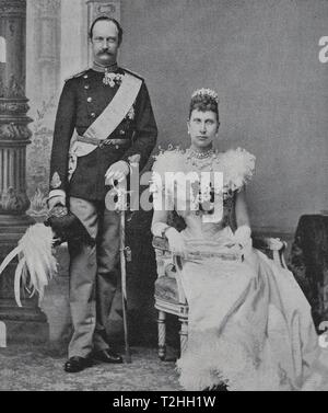 Frederick VIII, 1843-1912, fu re di Danimarca dal 1906 al 1912 e Louise di Svezia, Louise Josephine Eugenie, 1851-1926, è stata la Regina di Danimarca Foto Stock